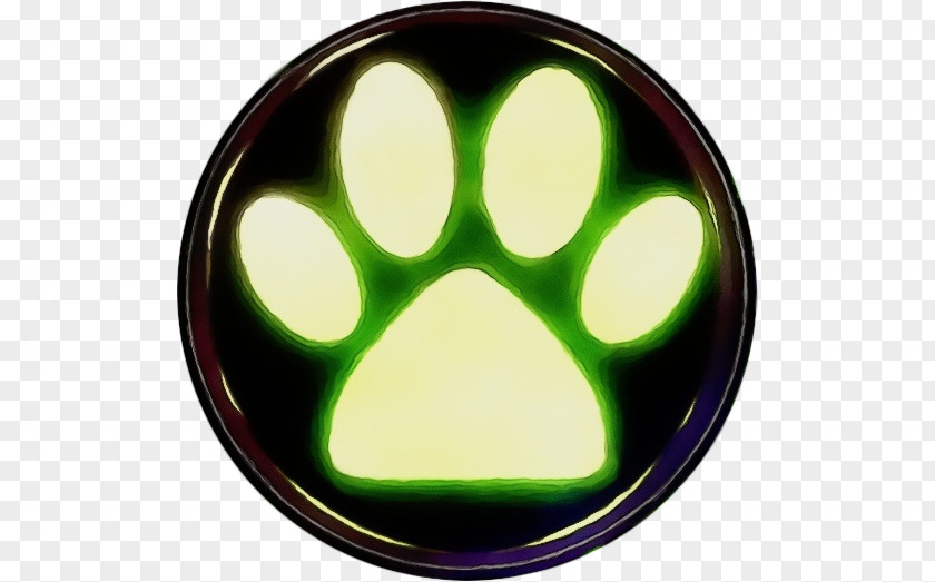 Emblem Logo Green Paw Symbol Circle Rim PNG