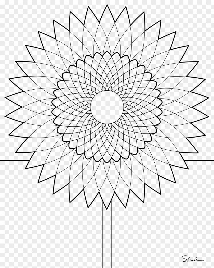 Sunflower Coloring Page Drawing Black And White Flowerpot Clip Art PNG