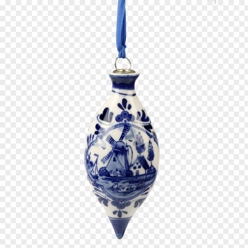 Droplet Christmas Ornament Cobalt Blue Decoration And White Pottery PNG