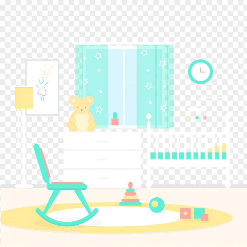 Messy Baby Rooms Vector Graphics Design Image Illustration PNG