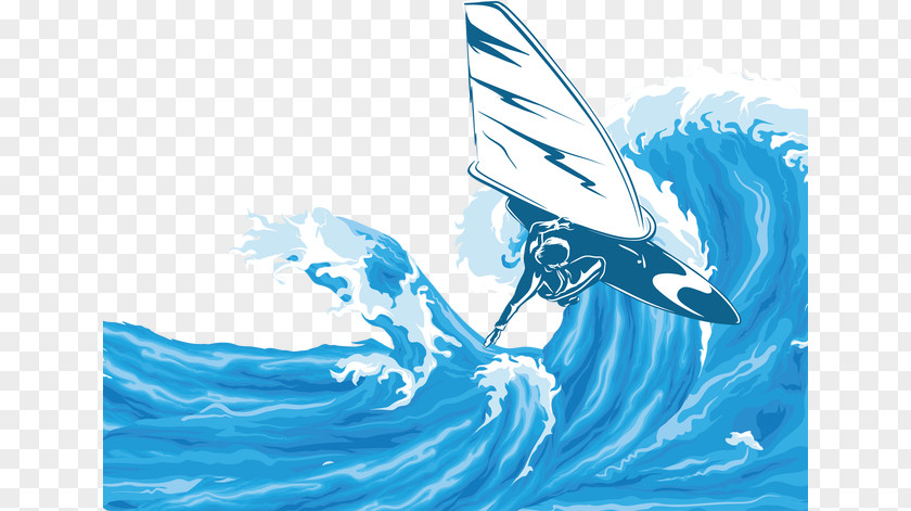 Summer Wind Surfing Vector Background The Waves Euclidean Wave PNG