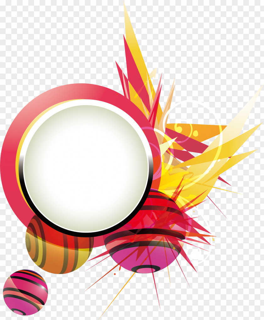 Pink Ball Header Box Circle Art Illustration PNG