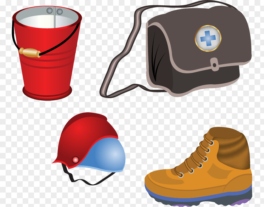 Site Tools Backpack Shoes Vector Material Firefighter Firefighting Fire Department Clip Art PNG