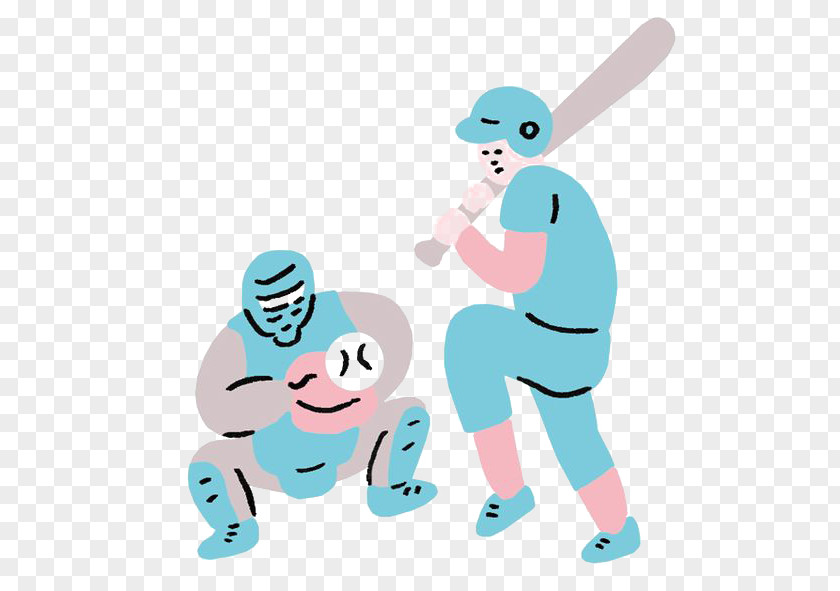 Cartoon Baseball Player Illustration PNG