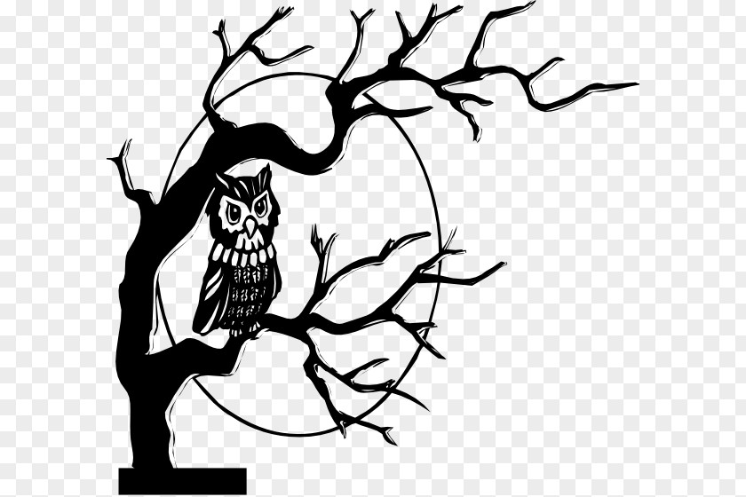 Halloween Trees Cliparts Owl Free Content Clip Art PNG