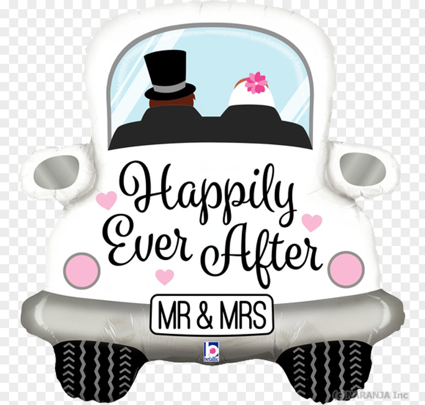 Just Married Mylar Balloon Car Wedding Party PNG