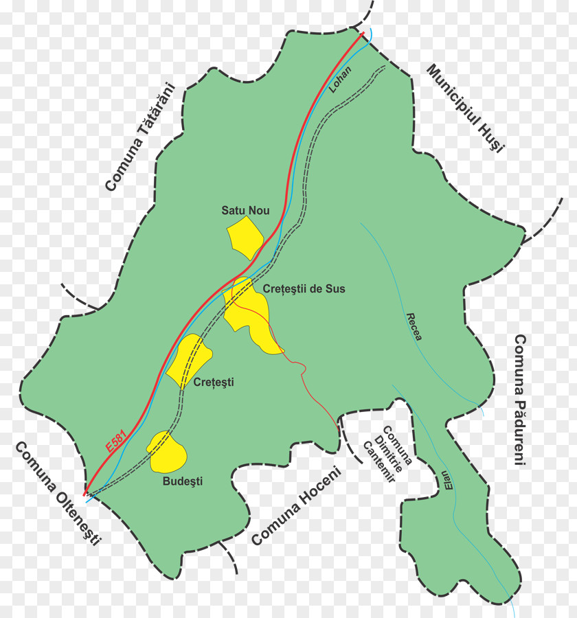 Map Crețești Lohan River Elan Crasna PNG