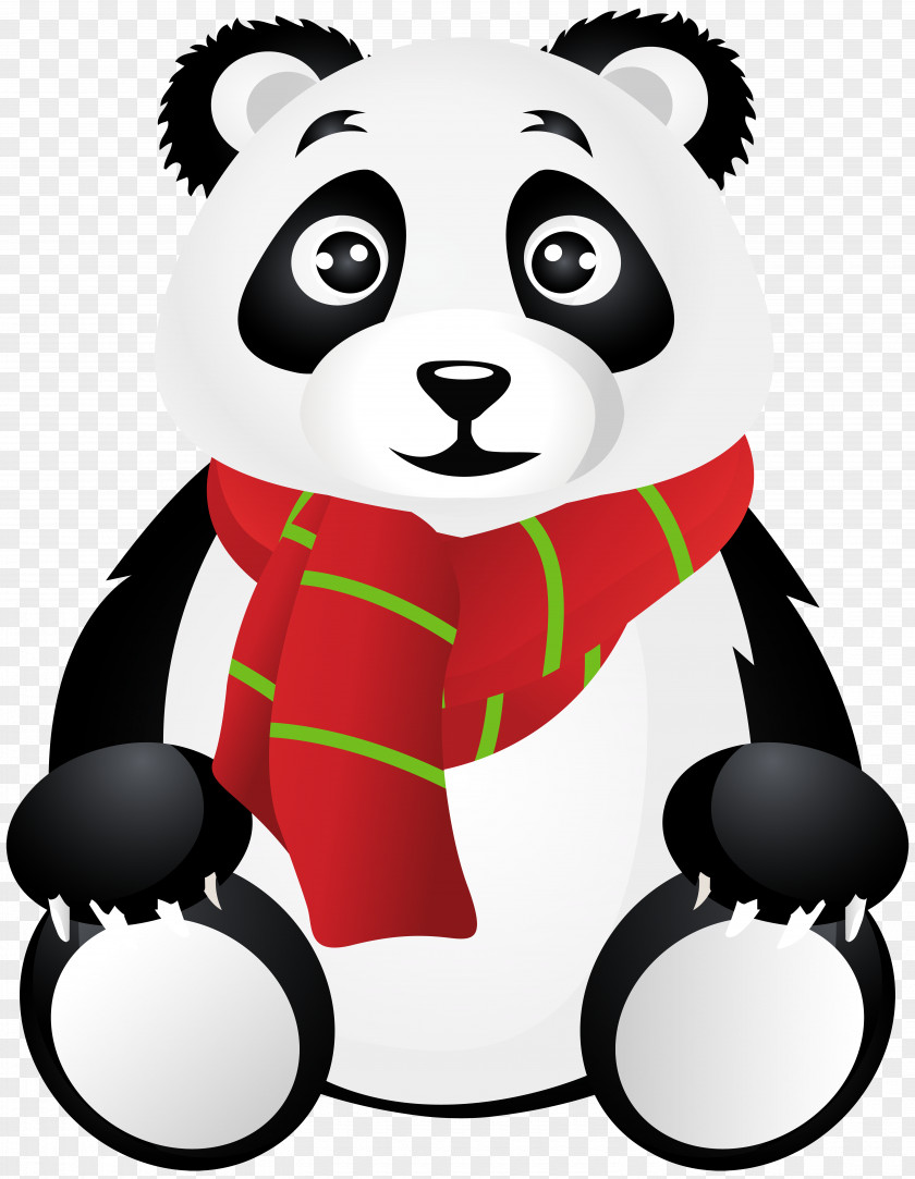 Panda With Scarf Transparent Clip Art PNG