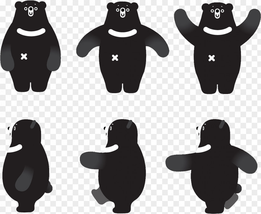 Black And White Bear Cartoon Po Giant Panda Drawing PNG