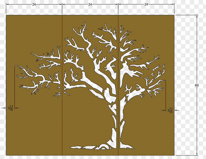 Gardening Decorative Tree Twig Sheet Metal Steel PNG