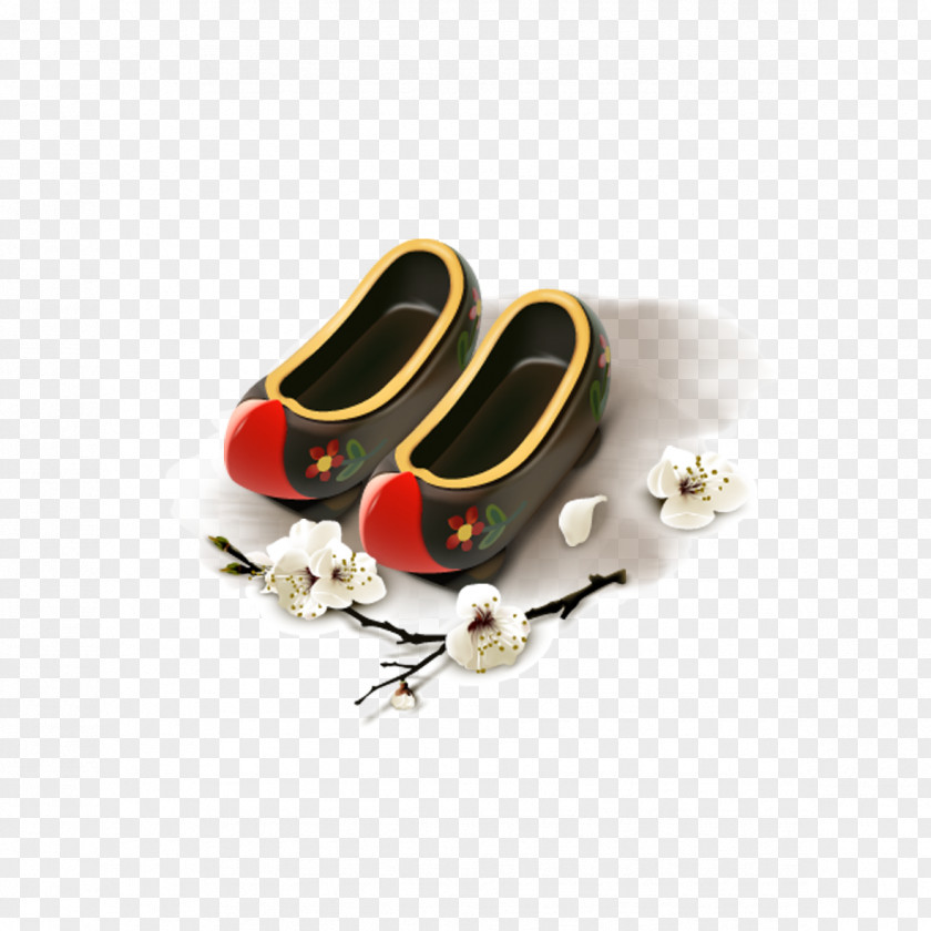 Korea Embroidered Shoes Shoe Clog Flip-flops PNG