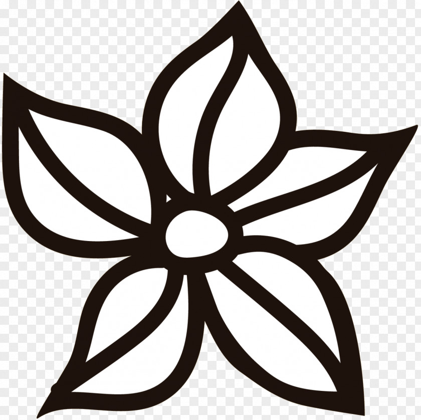 M Flower Clip Art Line Black & White PNG