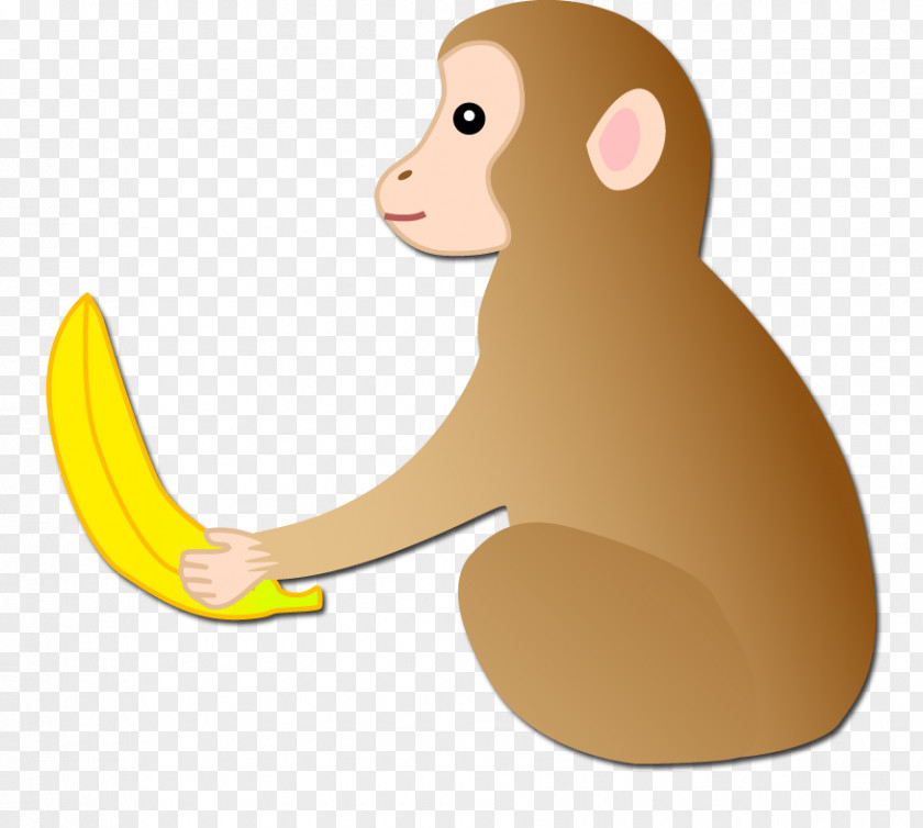 Monkey Carnivora Cartoon Yellow Illustration PNG