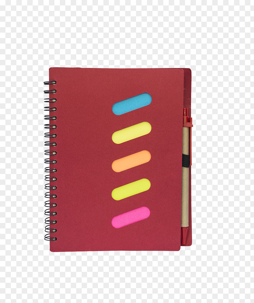 Notebook Blue Paper Magenta Red PNG
