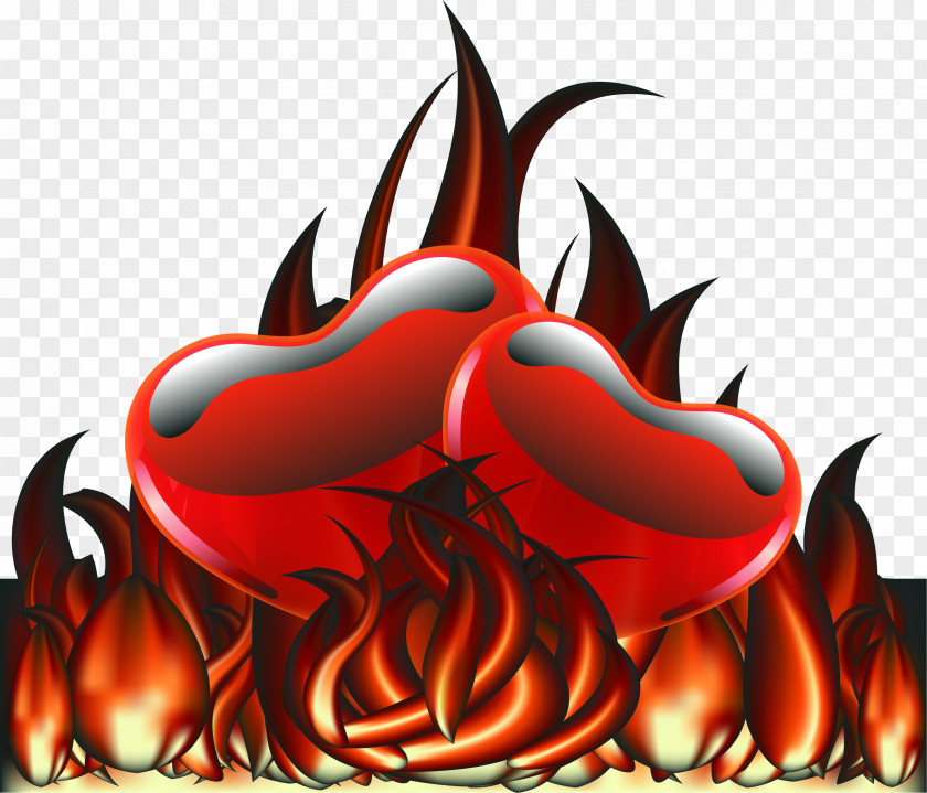 Cartoon Red Flame Of Love Poster Background PNG