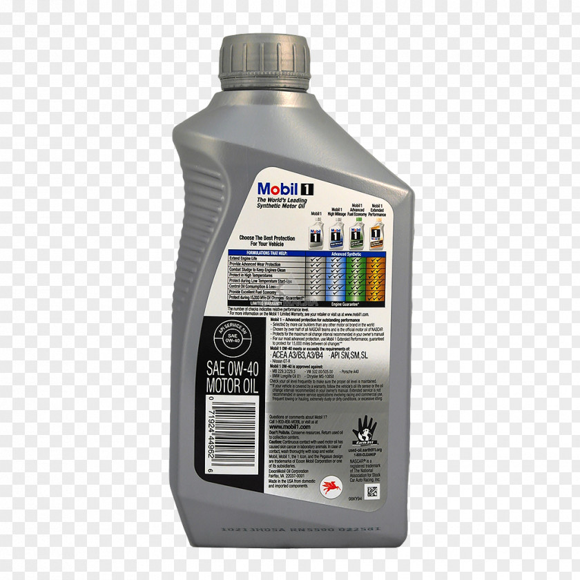 Motor Oil Mobil 1 ExxonMobil PNG