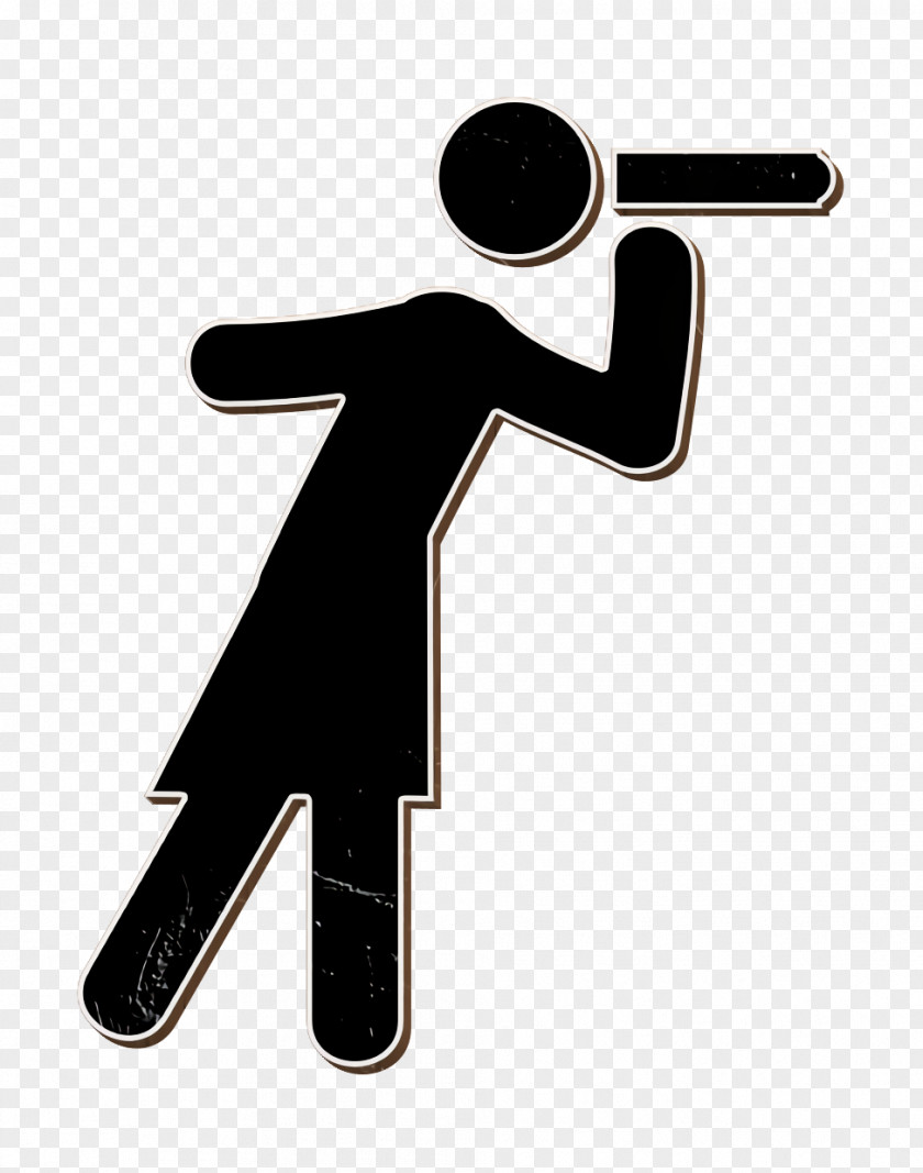 Woman Looking By A Spyglass Icon Humans 2 PNG