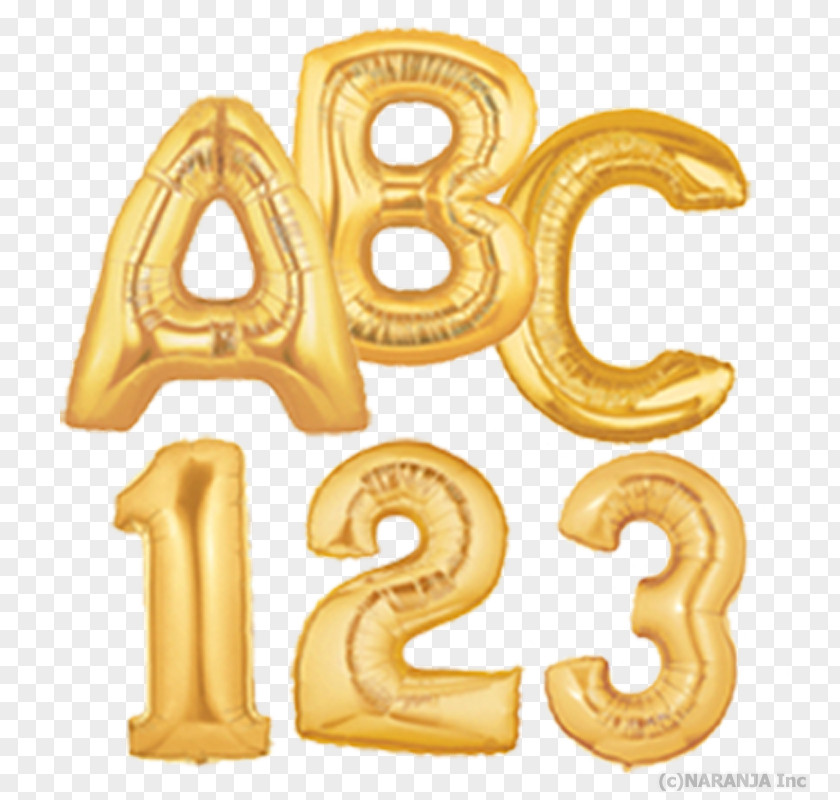 Balloon Toy Birthday Gold Party PNG