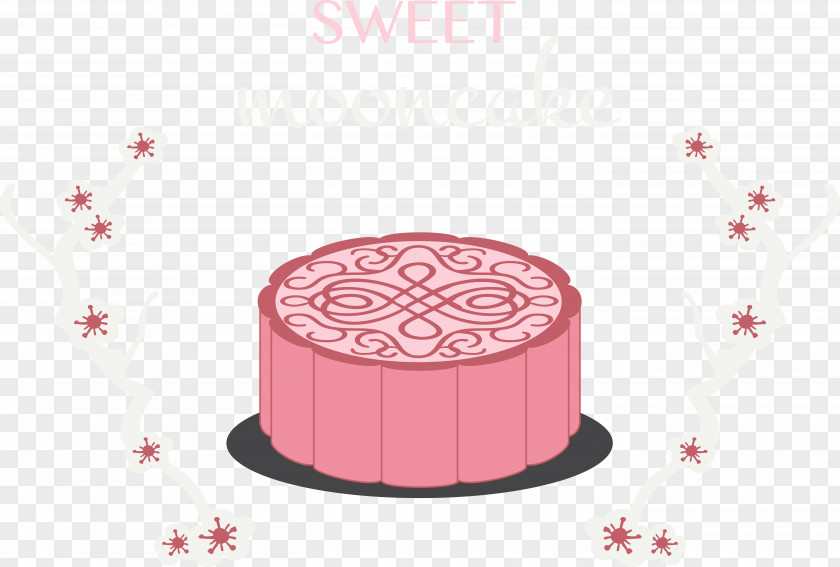 Pink Moon Cake Of The LOGO Mooncake Euclidean Vector PNG
