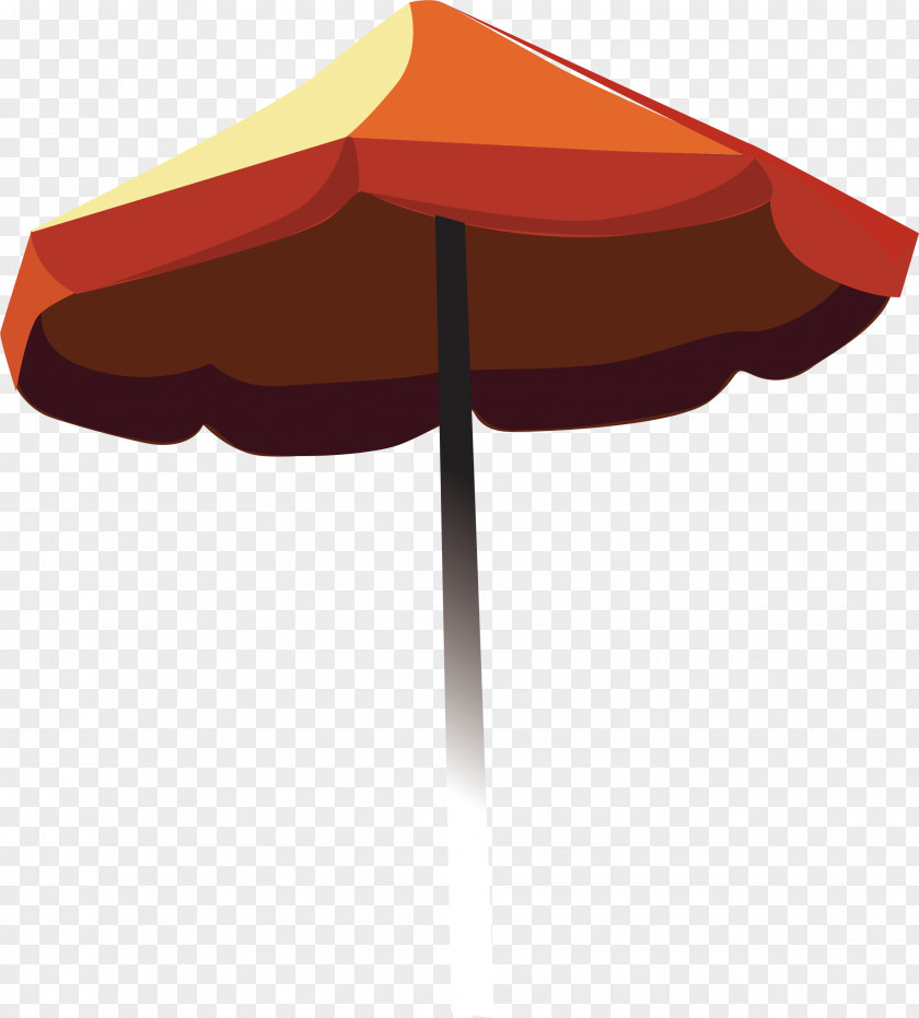 Cartoon Painted Beach Umbrella Vector PNG