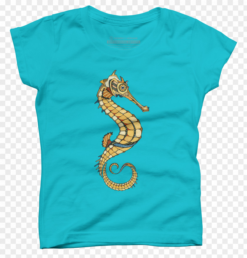 Seahorse T-shirt Sleeve Crew Neck Apron PNG