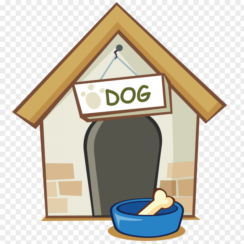 Cartoon Dog House Puppy Drawing PNG