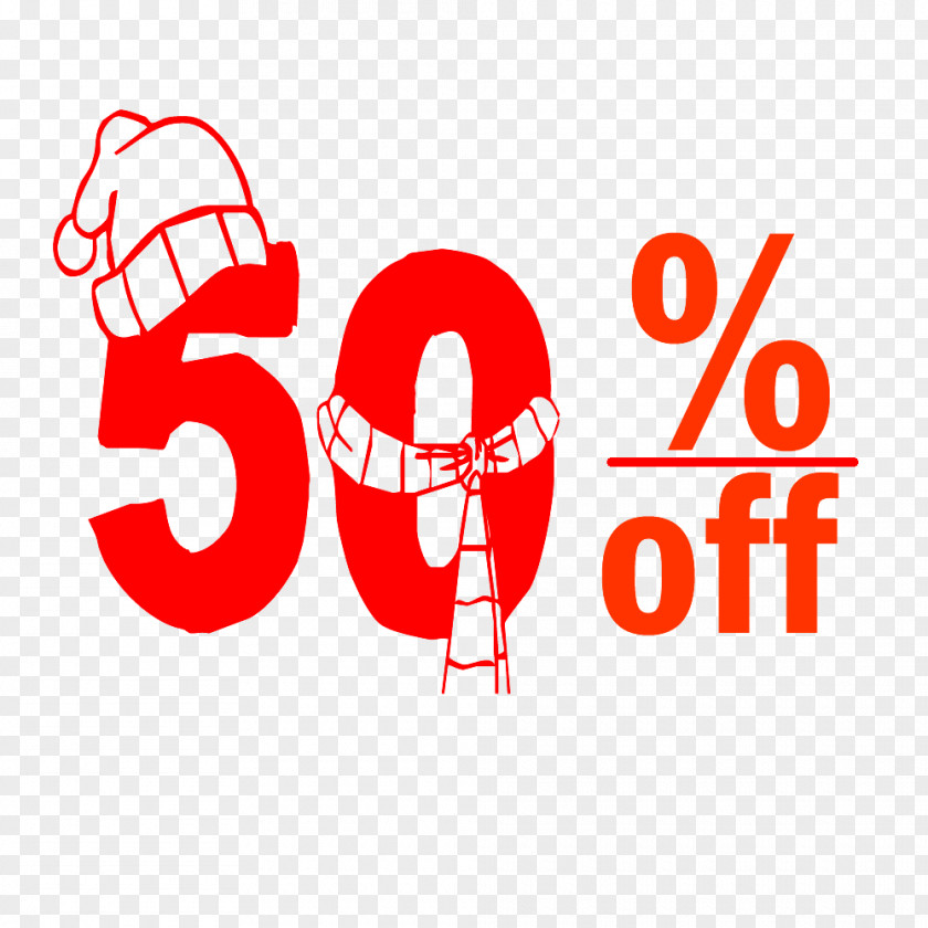 Christmas 50% Discount Tag. PNG