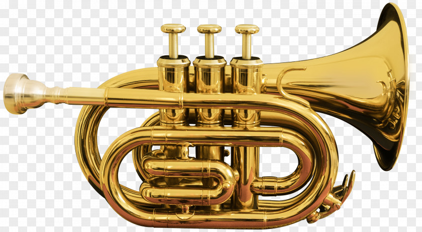 Pocket Trumpet Transparent Clip Art Image Cornet Musical Instrument Brass Bore PNG