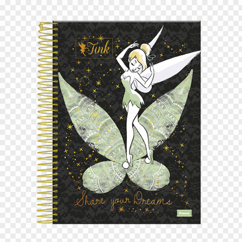 Tinker Bell Silhouette Notebook Adhesive Hardcover Wire PNG