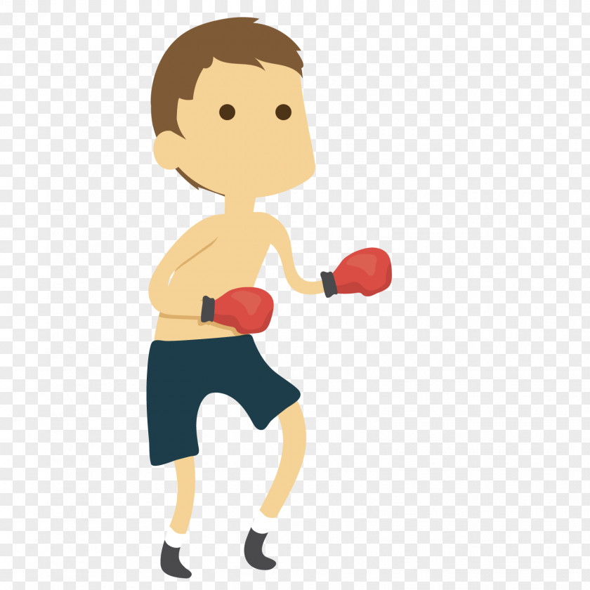 Vector Boxing Match Motion Cartoon Clip Art PNG