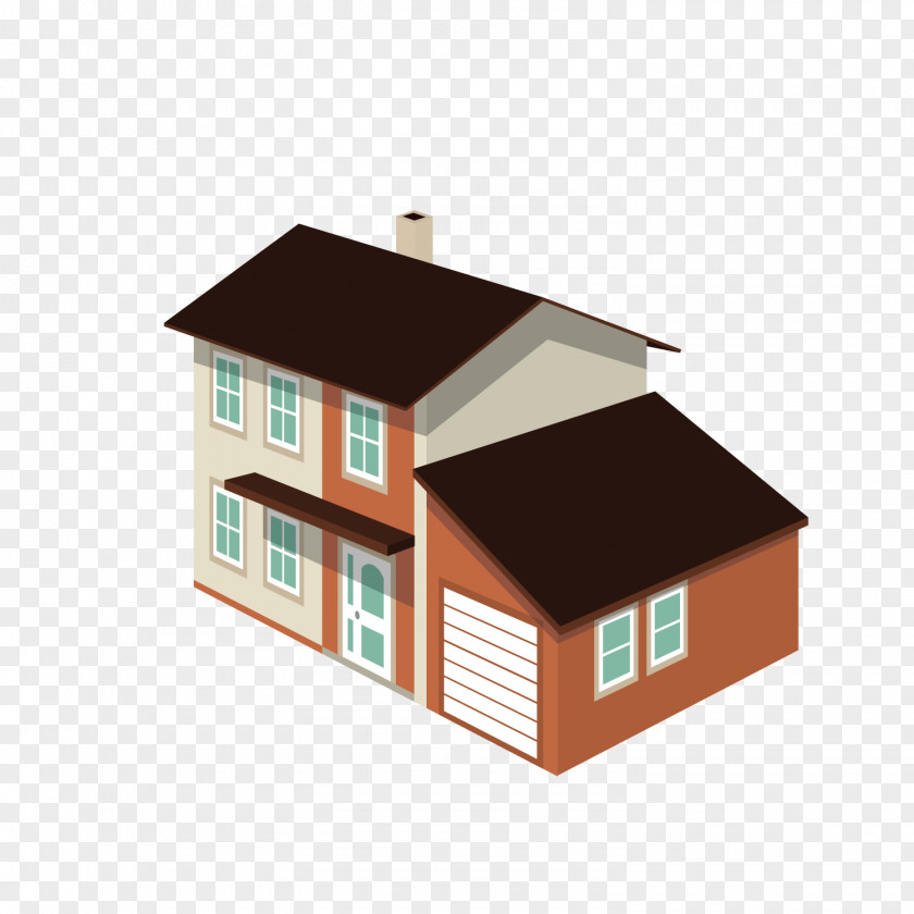Vector Material Villa Red Brick House Feng Shui Building PNG