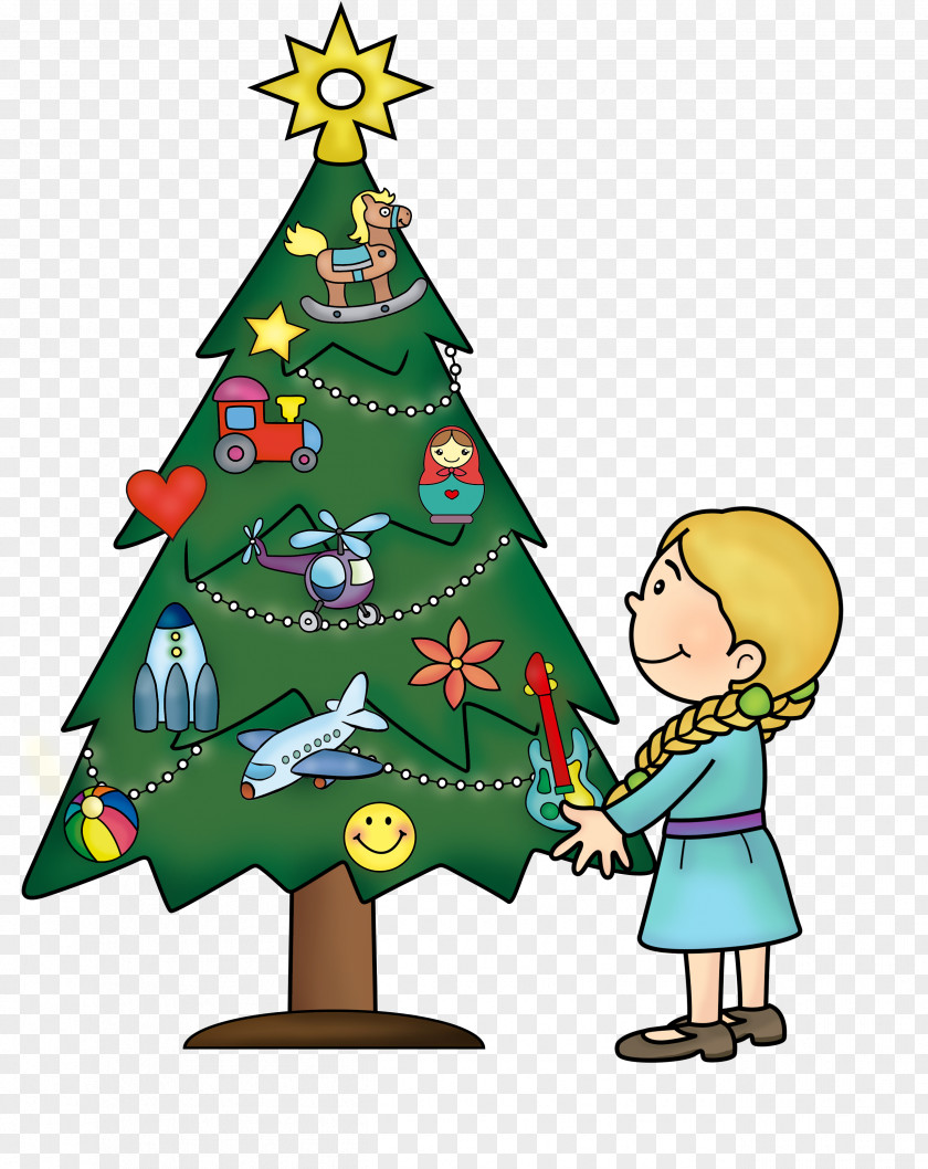 Free Christmas Pictures Daquan Pull Tree Child Clip Art PNG