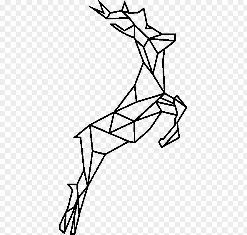 Deer Geometry Red Geometric Shape Drawing PNG