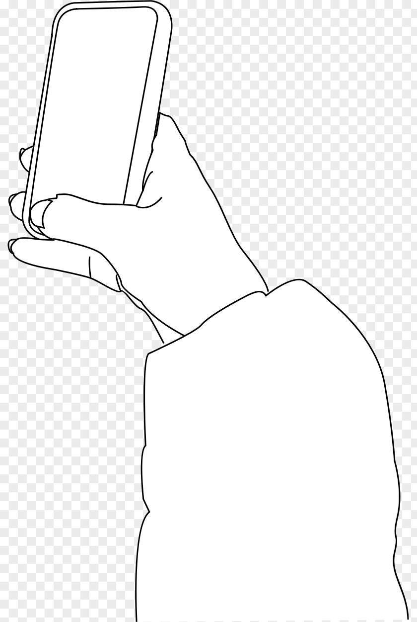 Hand-held Mobile Phone Phones Finger Line Art PNG