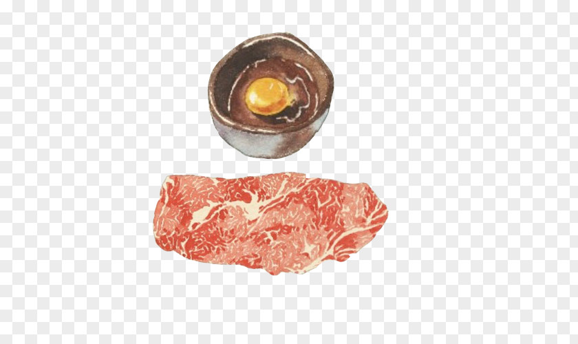 Snow Beef Hand Painting Material Picture Bacon Sushi Japanese Cuisine Cecina Meat PNG