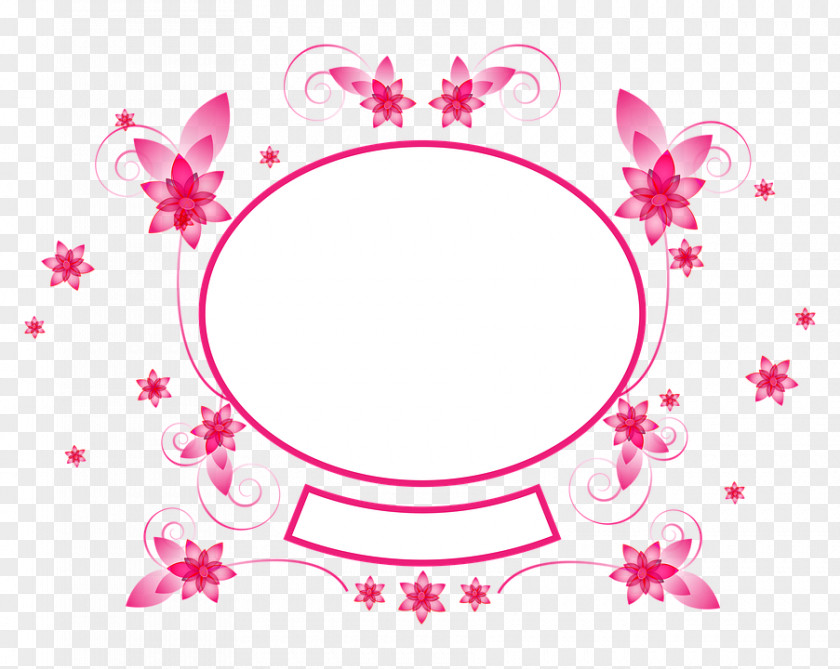 Pink Flower Border Bijou Design Clip Art Image Pattern PNG