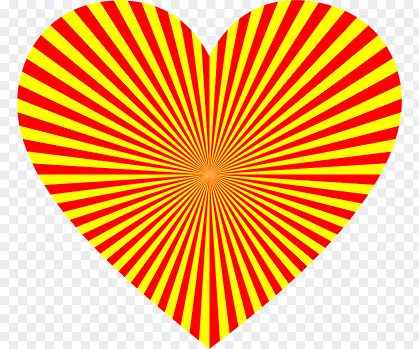 Sunburst Heart Clip Art PNG