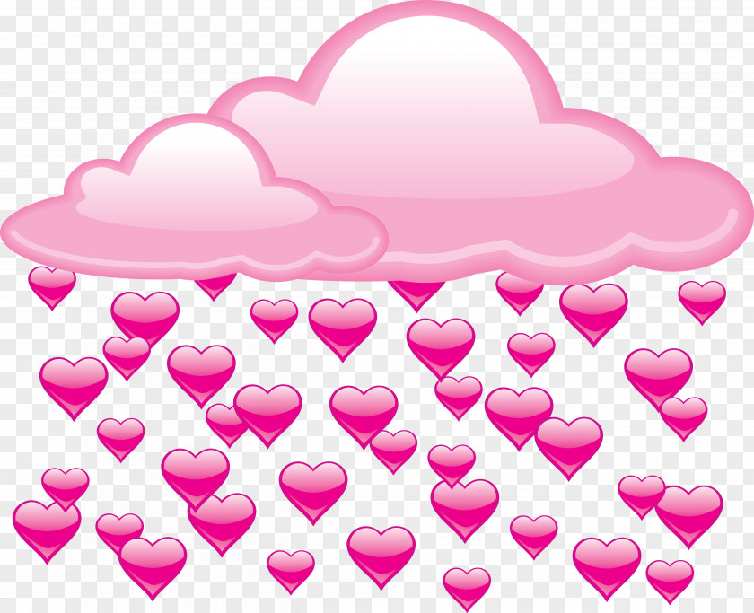 Love Text Rain Heart Clip Art PNG