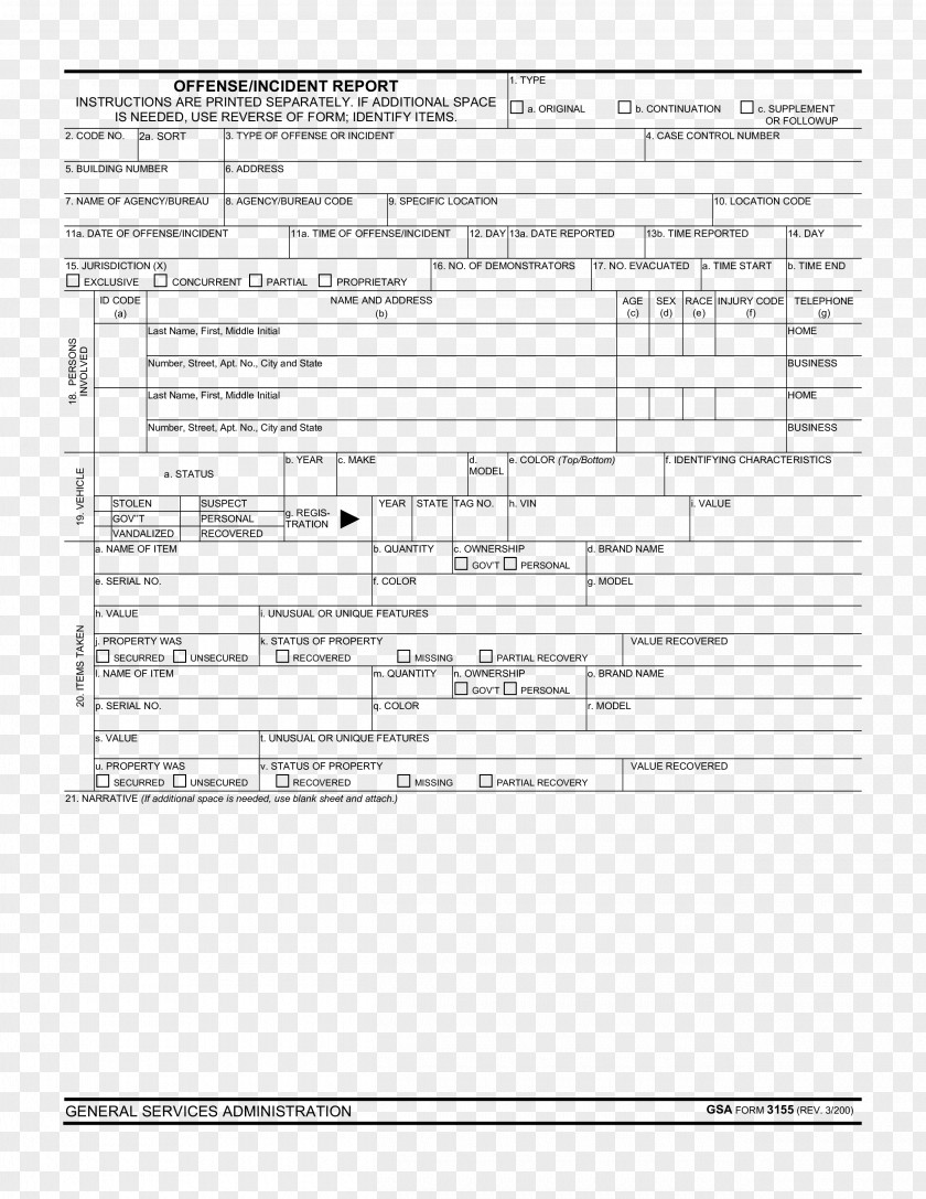 Police Template Document Report Form PDF PNG