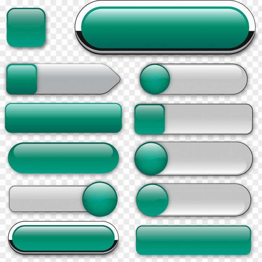Green Metal Button Sets Of Plans Push-button Computer File PNG