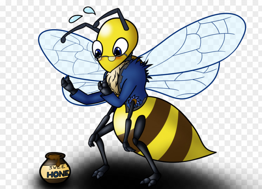 Bee Honey Insect Character Pollinator PNG