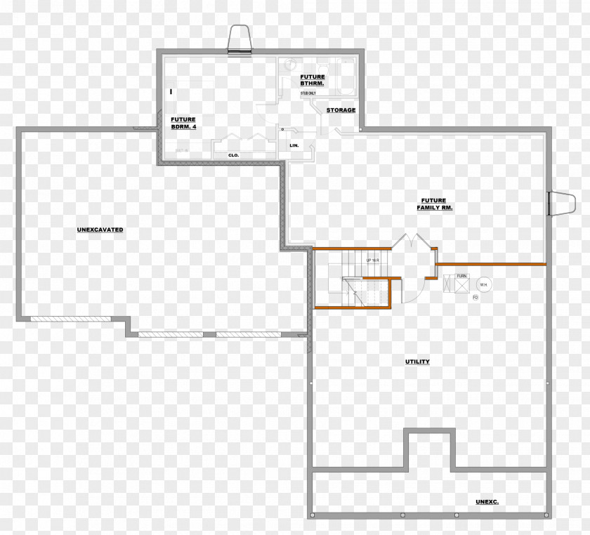 Modern House Sckech Floor Plan PNG
