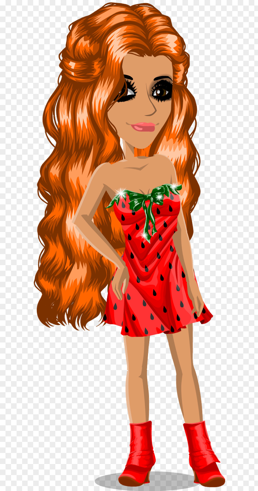 Barbie Red Hair Long PNG