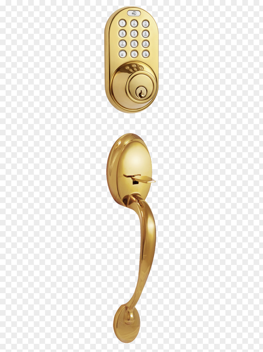 Combination Lock Dead Bolt Door Handle Brass Remote Keyless System PNG