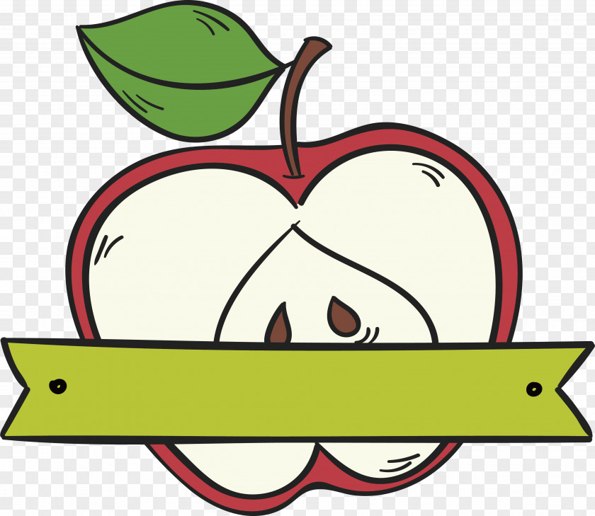 Half Red Apple Computer File PNG