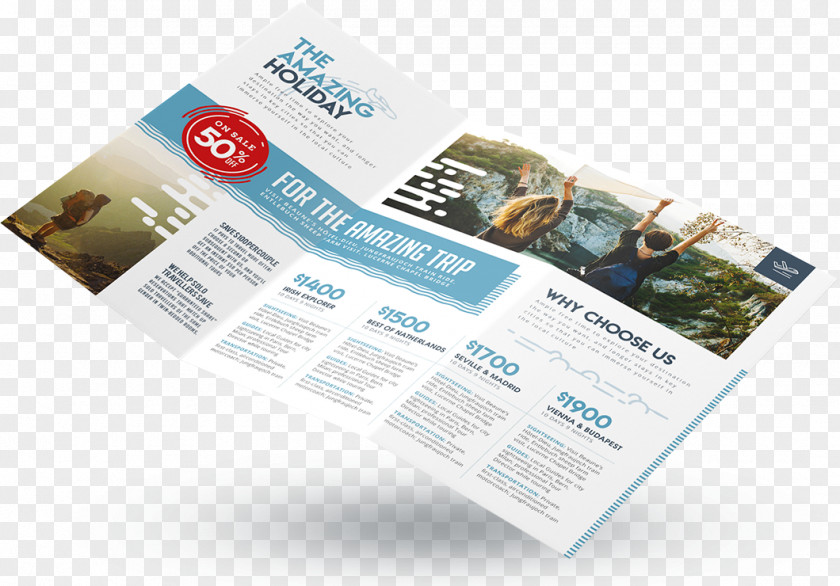Pamphlet Package Tour Brochure Template Travel Agent PNG