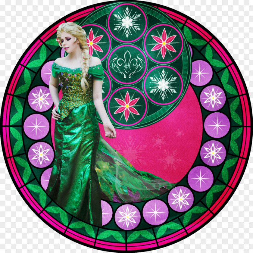 Elsa Anna Art Stained Glass Disney Princess PNG