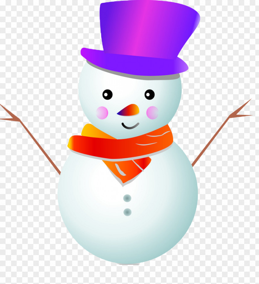 Hand-painted Cartoon Snowman Christmas PNG