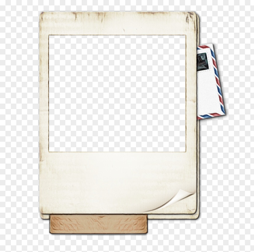 Rectangle Picture Frame Beige Background PNG