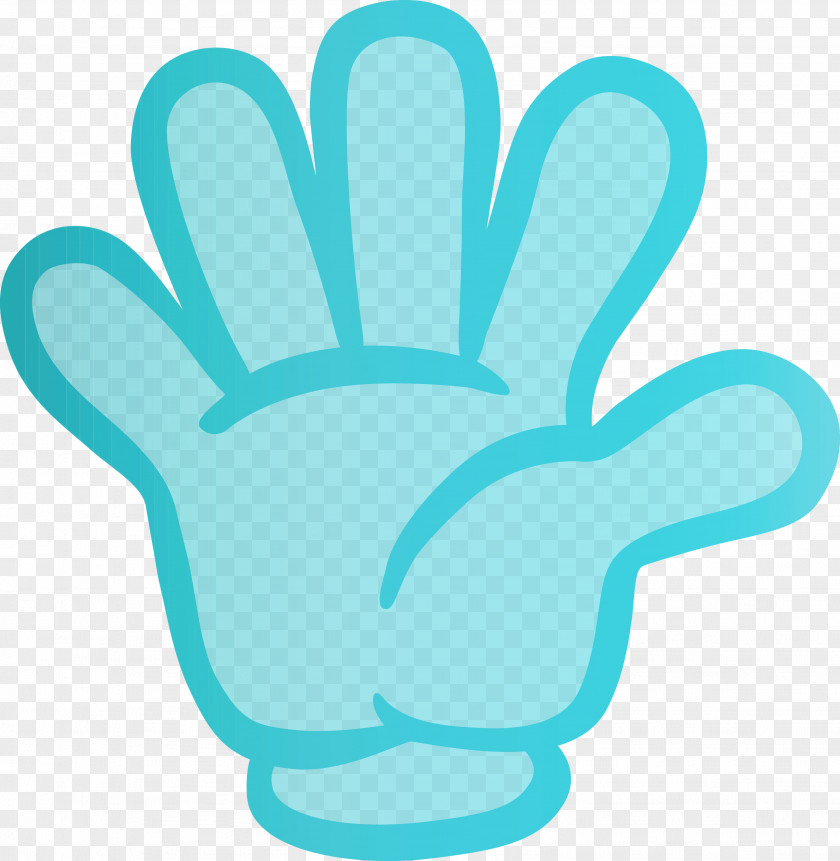 Turquoise Hand Aqua Finger Line PNG